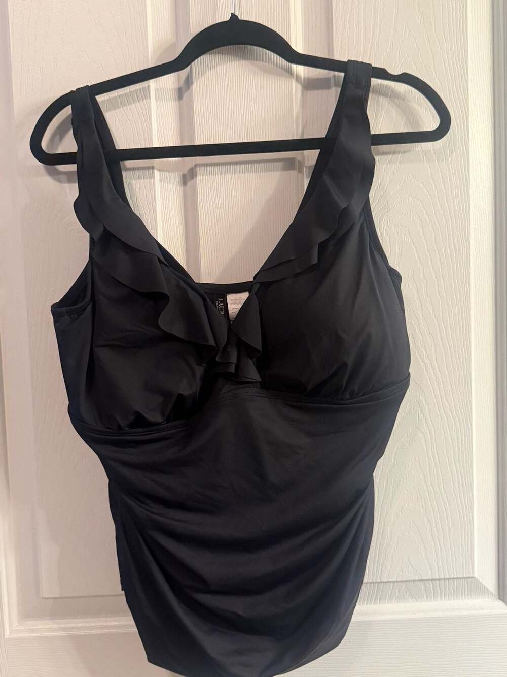 Lauren Ralph Lauren Plus Size Beach Club Solids Ruffle Underwire Tankini Top